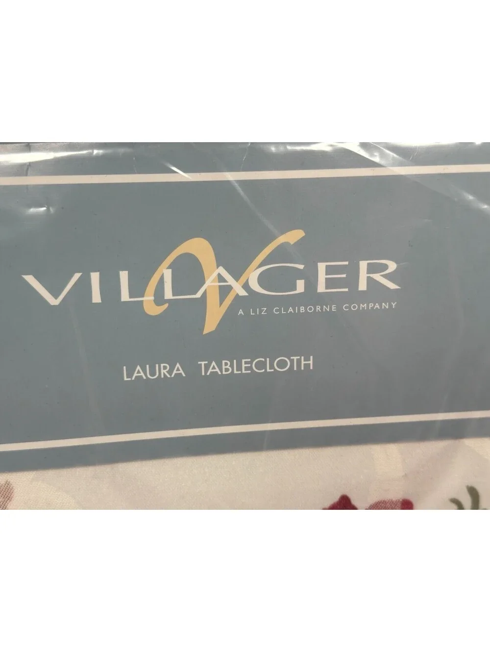 Villager Liz Claiborne Laura Tablecloth Floral Flowers Rectangle 60 X 84